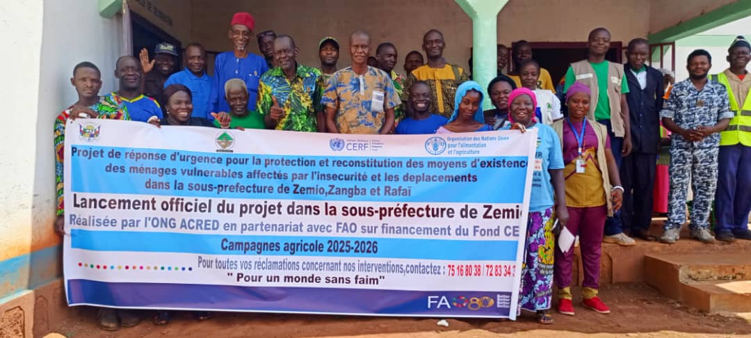 Réponse d’urgence pour la protection et reconstitution des moyens d’existence des ménages vulnérables affectés par l’insécurité et les déplacements dans les sous-préfectures de Zémio, Zangba et Rafaï